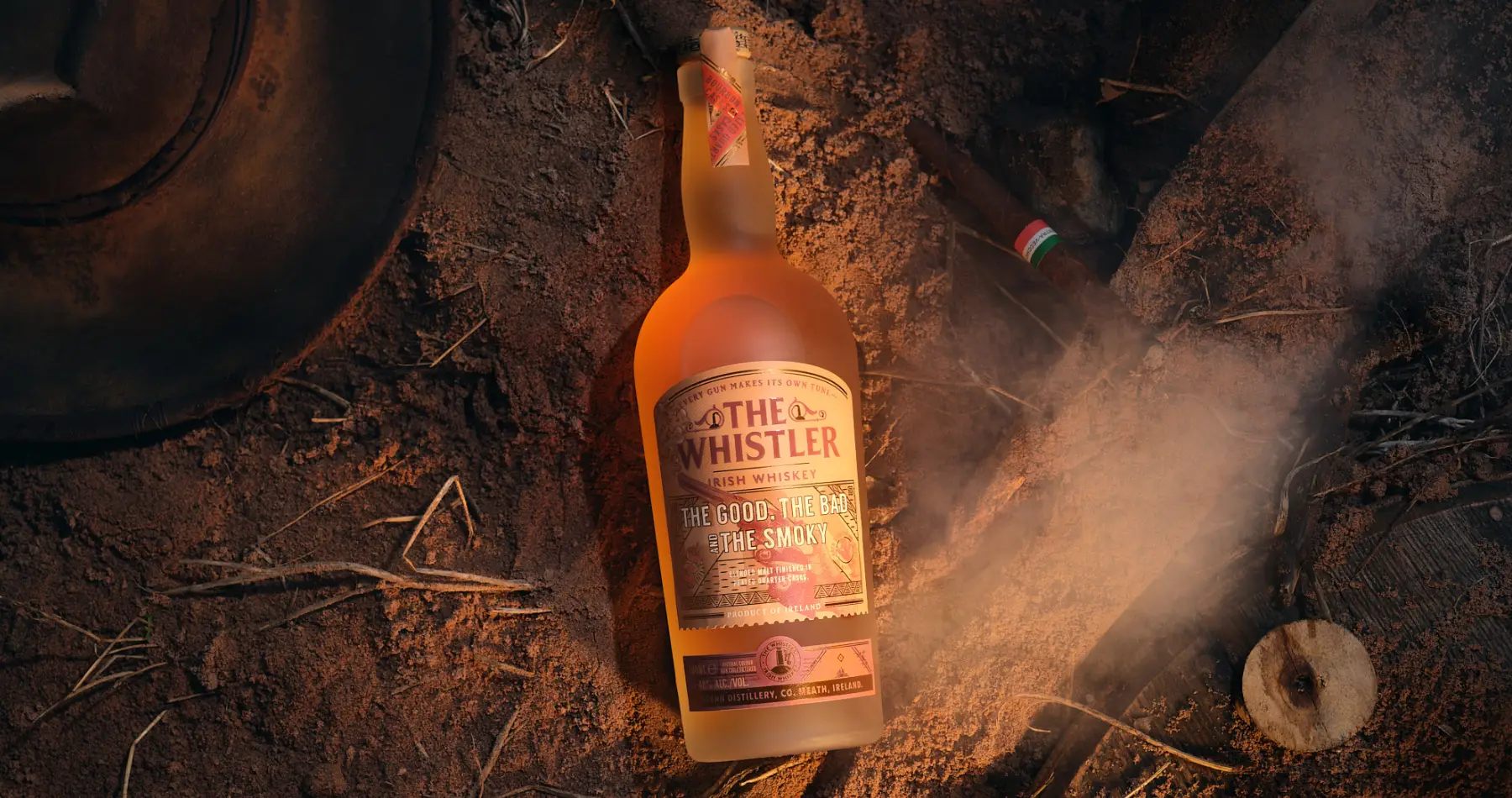 the whsiler irish whskey the good the bad and the smoky on spaghetti western style floor